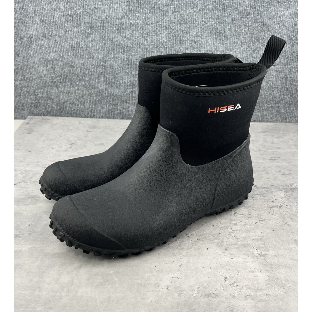 HISEA Waterproof Rain Boots Size 10 Black Neoprene Rubber Mud Garden Outdoor